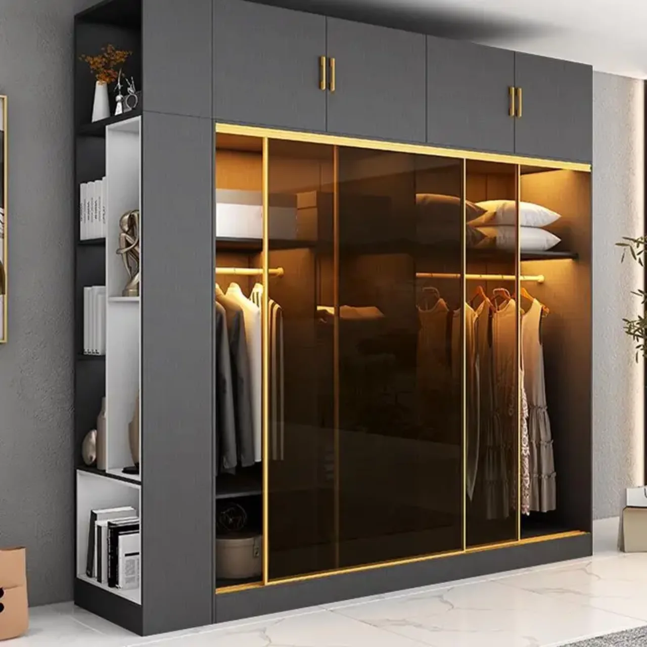 Dark glass-door wardrobe project