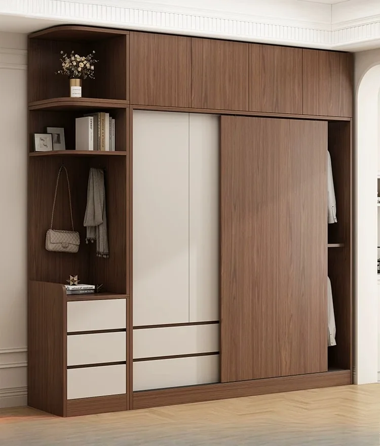 Timber sliding-door entry cabinet