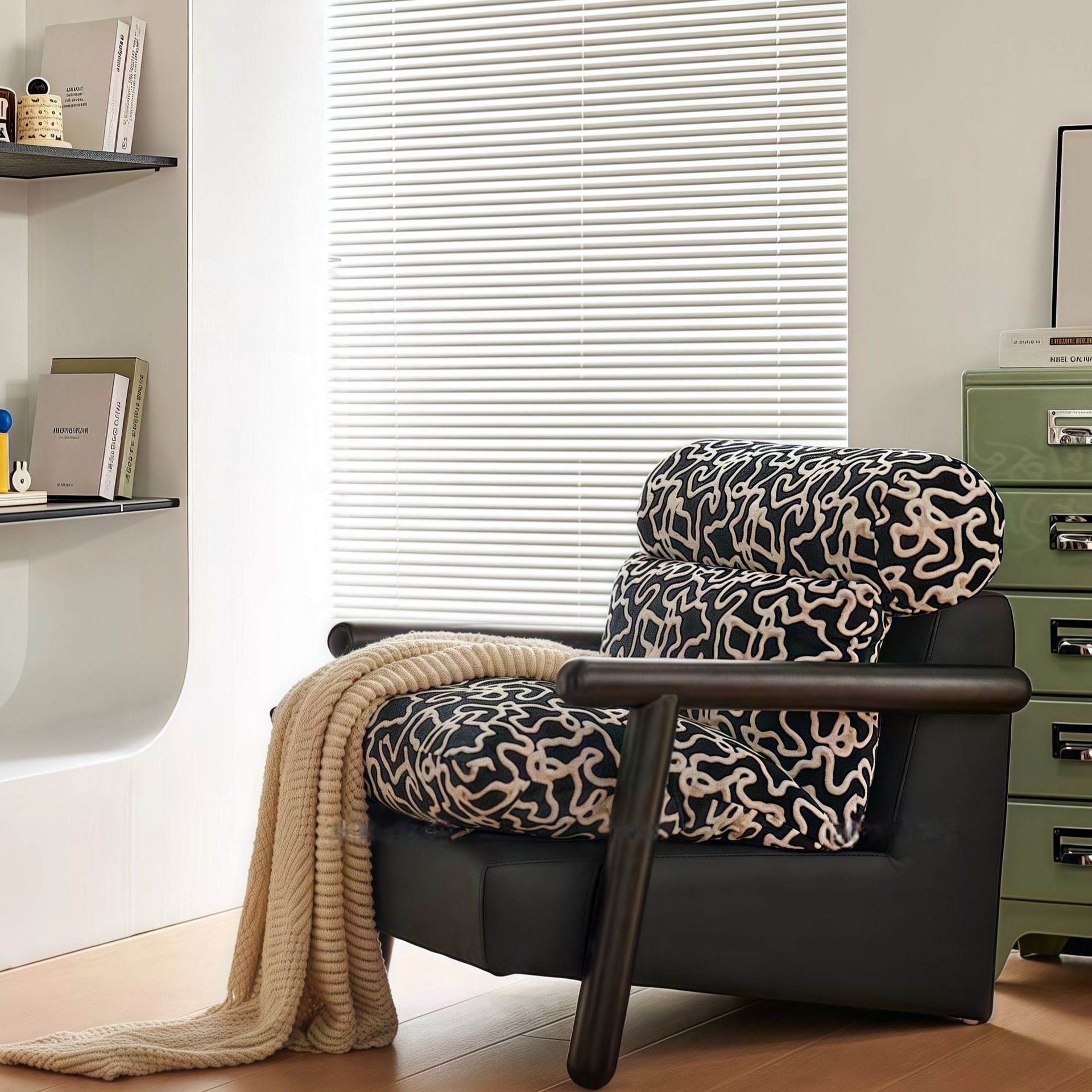 Patterned lounge chair