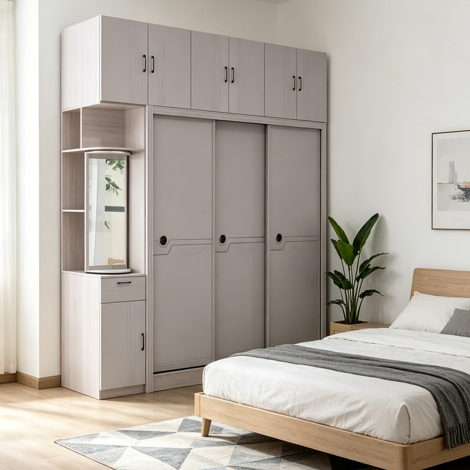 K506 bedroom sliding wardrobe combination