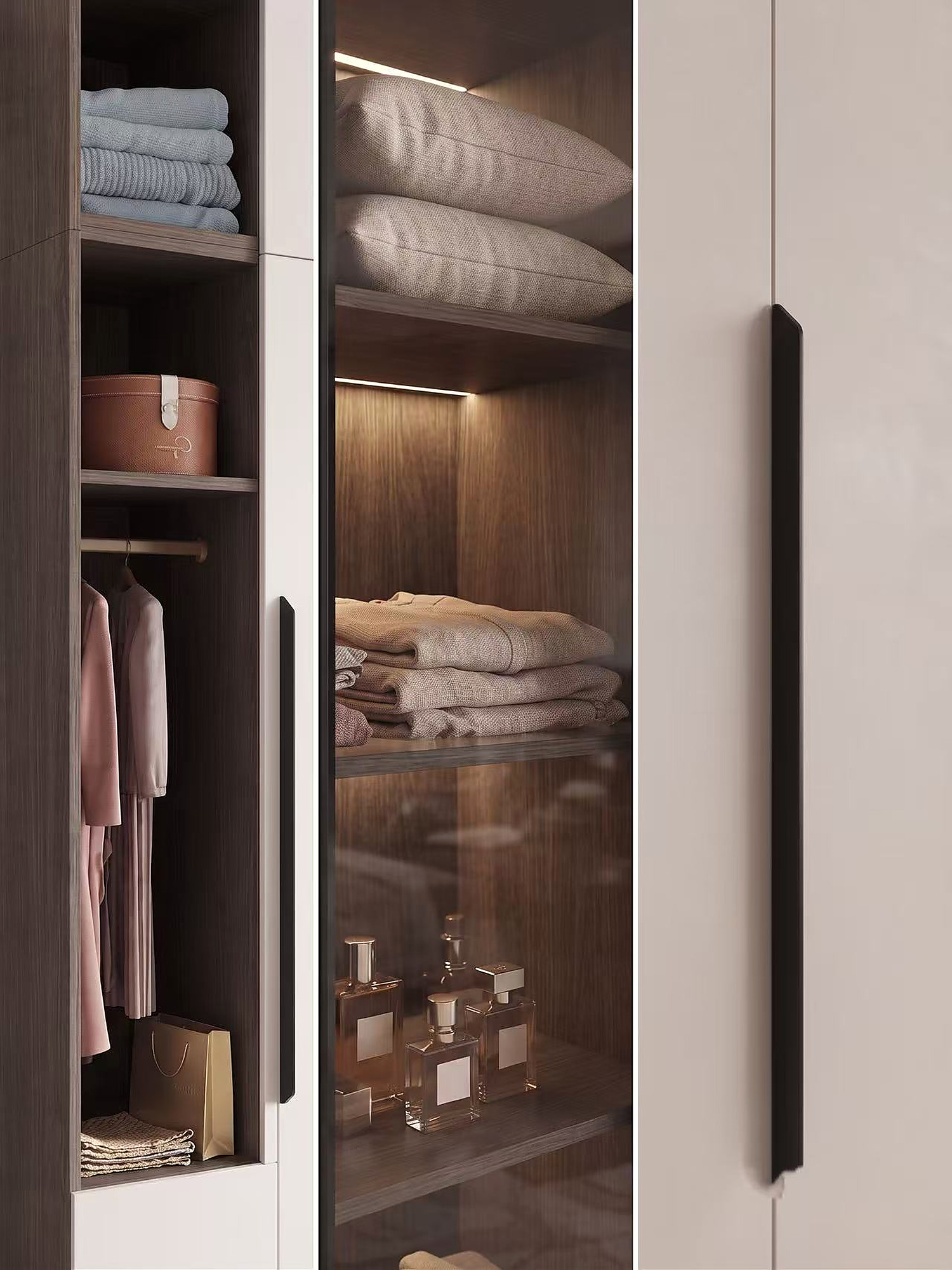 K591 wardrobe door and illuminated shelf detail