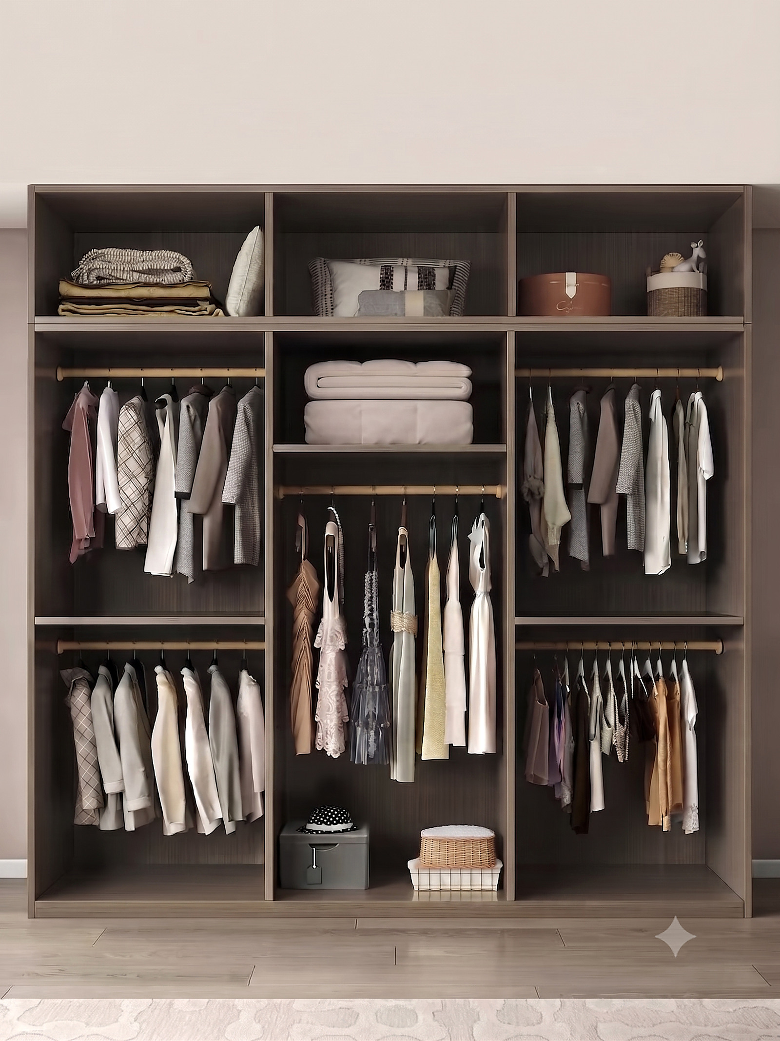 K591 open wardrobe interior system